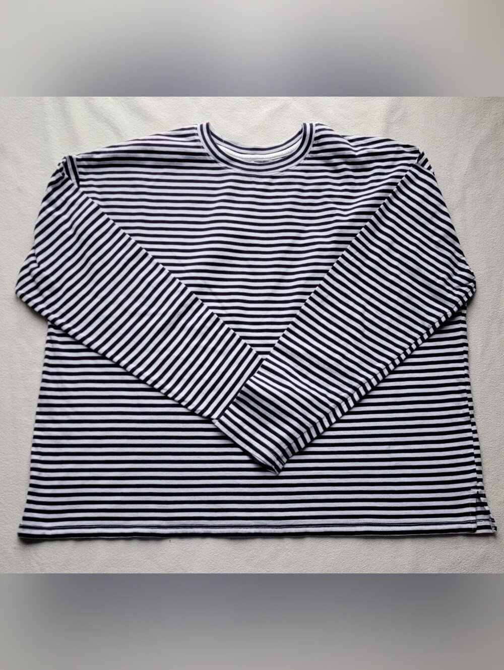 a new day Navy & White Striped Long-Sleeve Tee